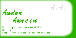 andor amrein business card